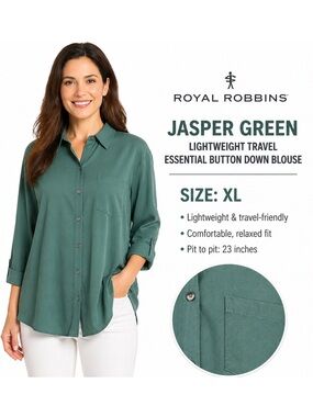Royal Robbins XL Jasper Button-Down blouse – Lightweight Travel Essential